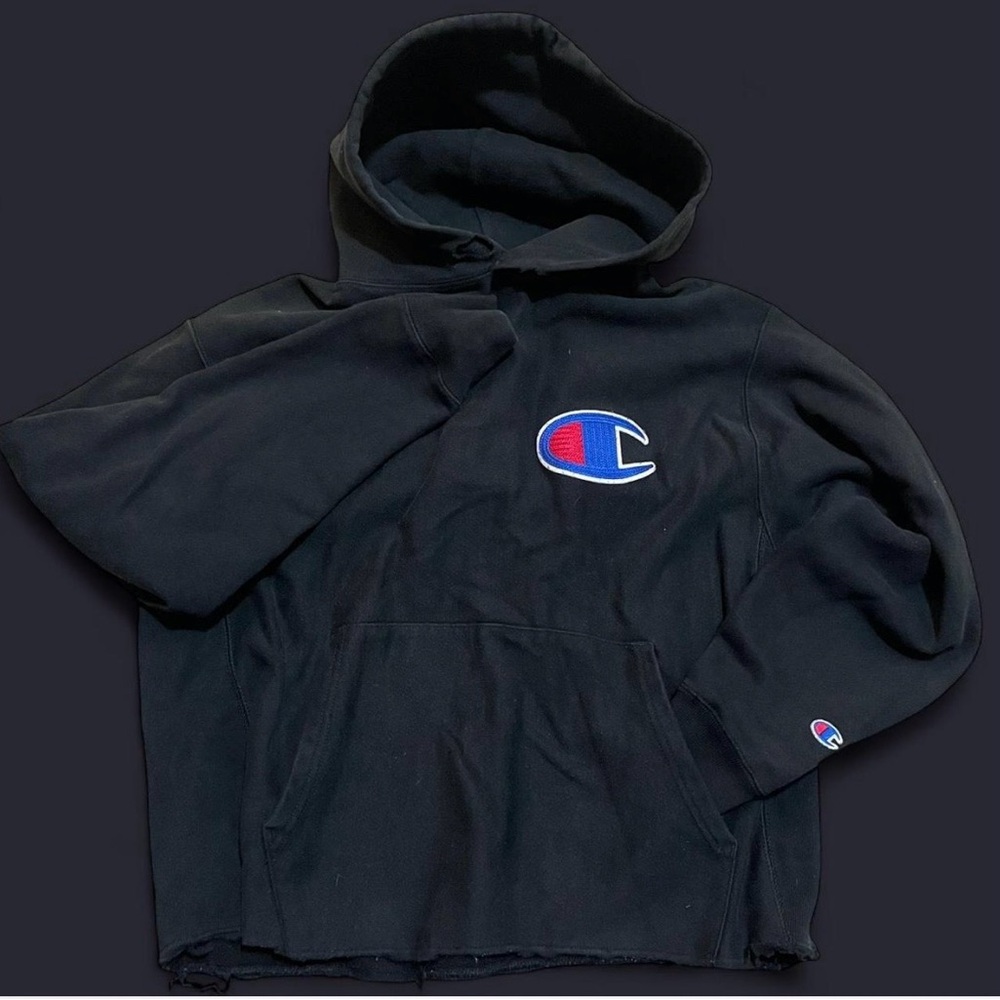 Champion Black Pullover with Iconic Logo